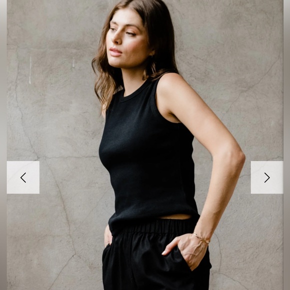 ⭐️REDUCED!⭐️ ABLE Lise ribbed tank in black (M) - Picture 2 of 8